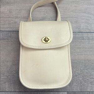 Vintage Coach Sidepack Bag in color Bone